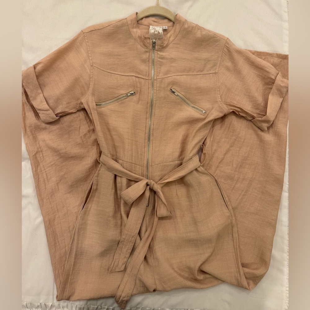 Boutique Sand Jumpsuit Small